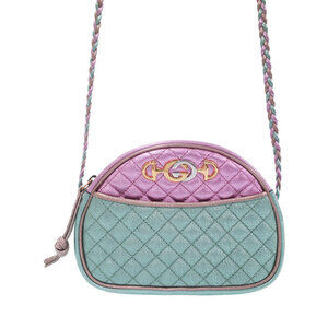 GUCCI Laminated Quilted Leather Shoulder Bag